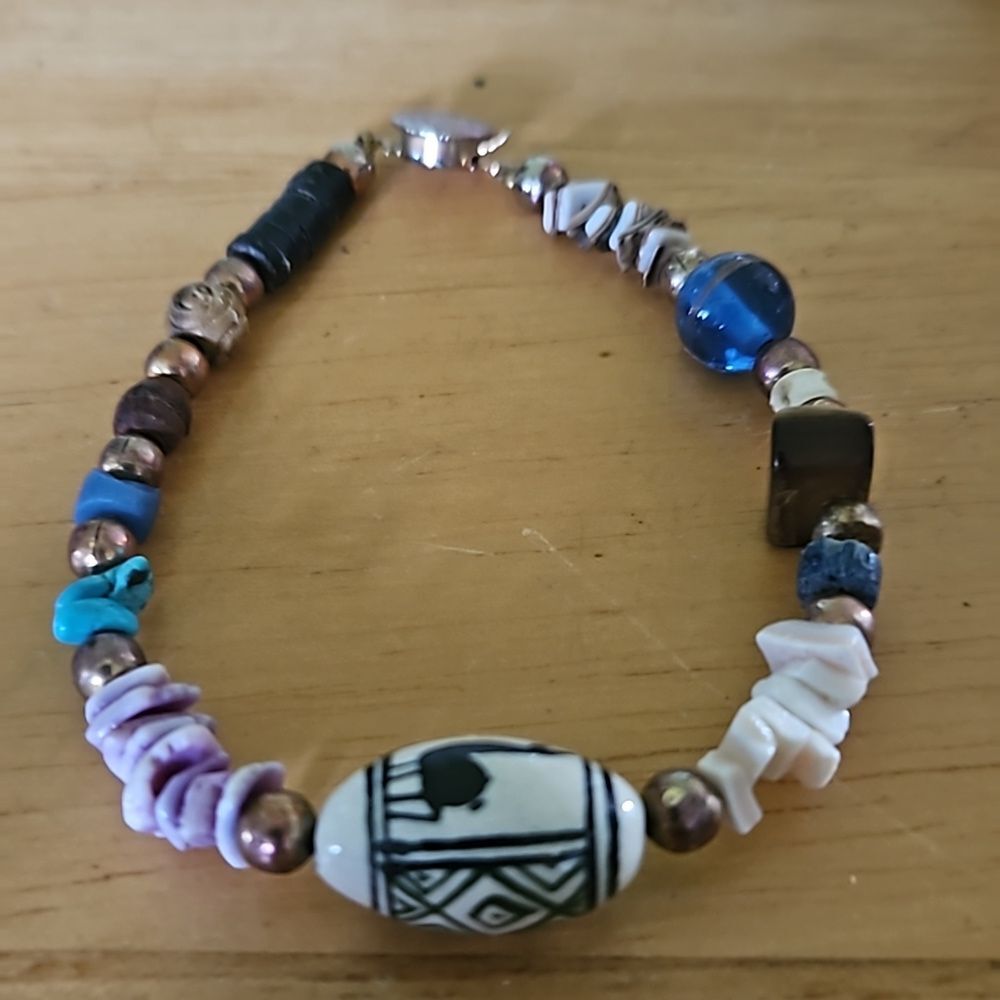 Colorful Llama Beaded‎ Bracelet 8" Adjustable Boho Festival Jewelry Fun Gift